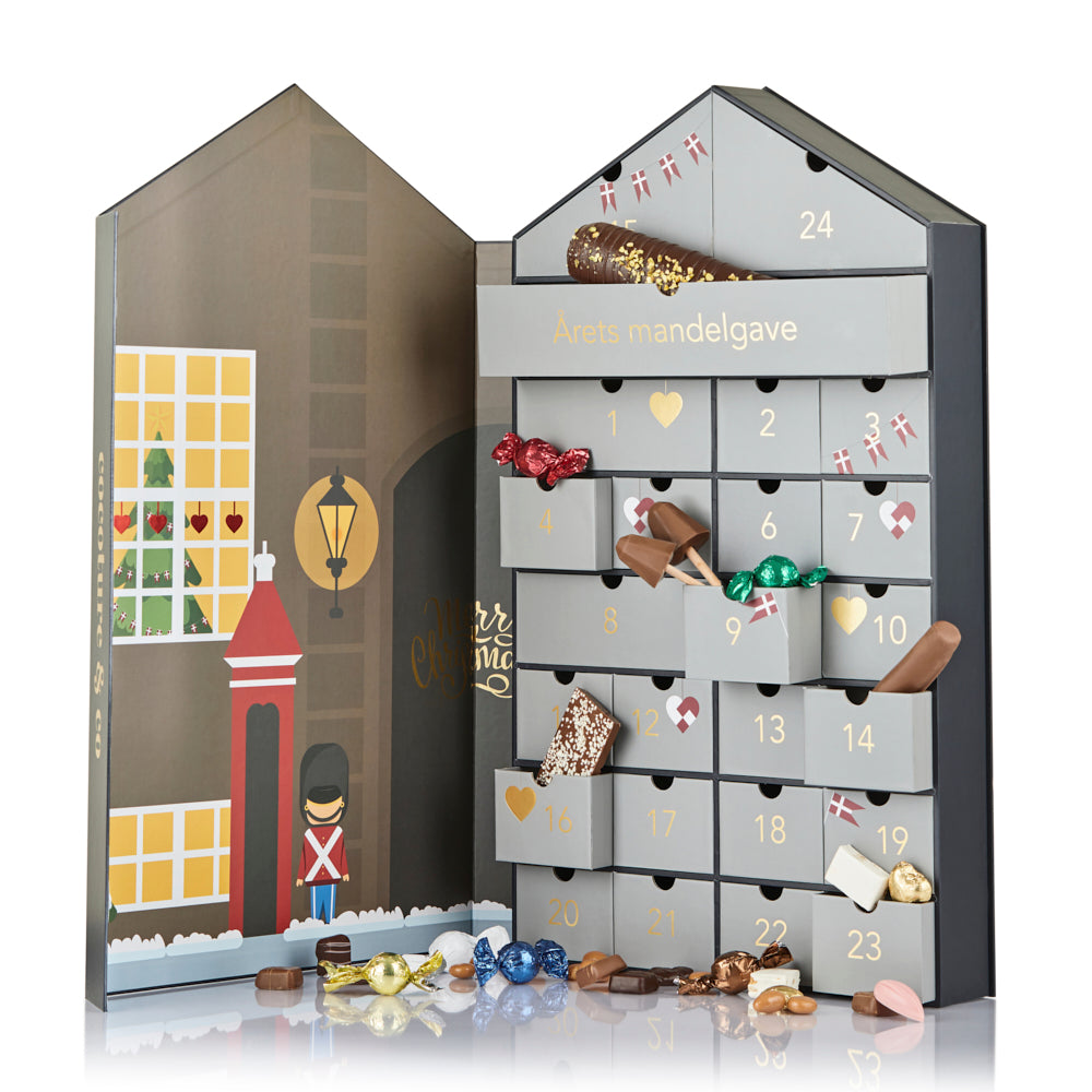 Kæmpe chokolade-julekalenderhus